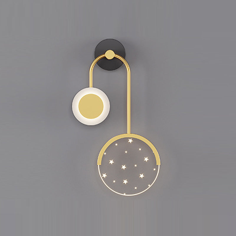 Luz de pared geométrica de metal Gold Nordic Gold 20 "Pled de pared LED de altura para dormitorio