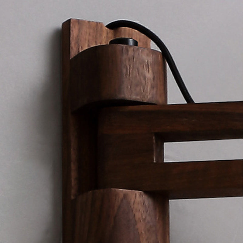 Lámpara de apliques de pared ajustable de luz de montaje en pared de estilo moderno con madera para dormitorio
