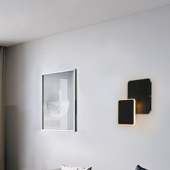 Prononi del comodino in metallo a parete a led geometrica rotatabile