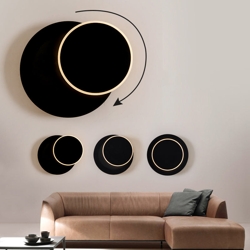 Prononi del comodino in metallo a parete a led geometrica rotatabile