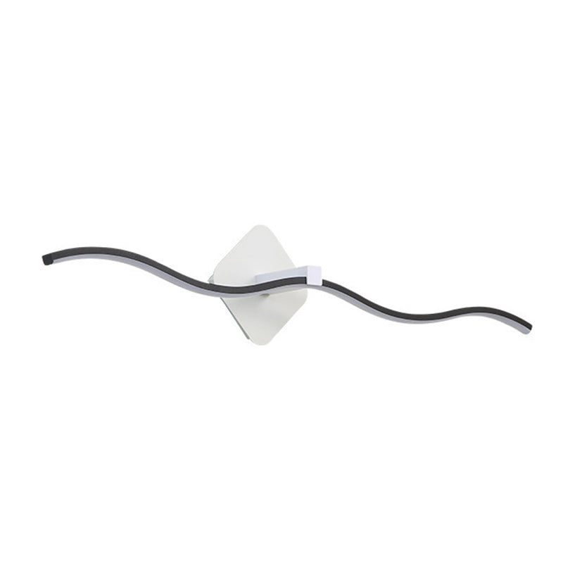 Vanité métallique moderne Lumière miroir à LED de forme linéaire pour salle de bain