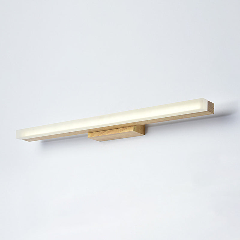 Miroir en bois simple moderne Miroir Light Rectangle LED Vanité LED pour chambre à coucher