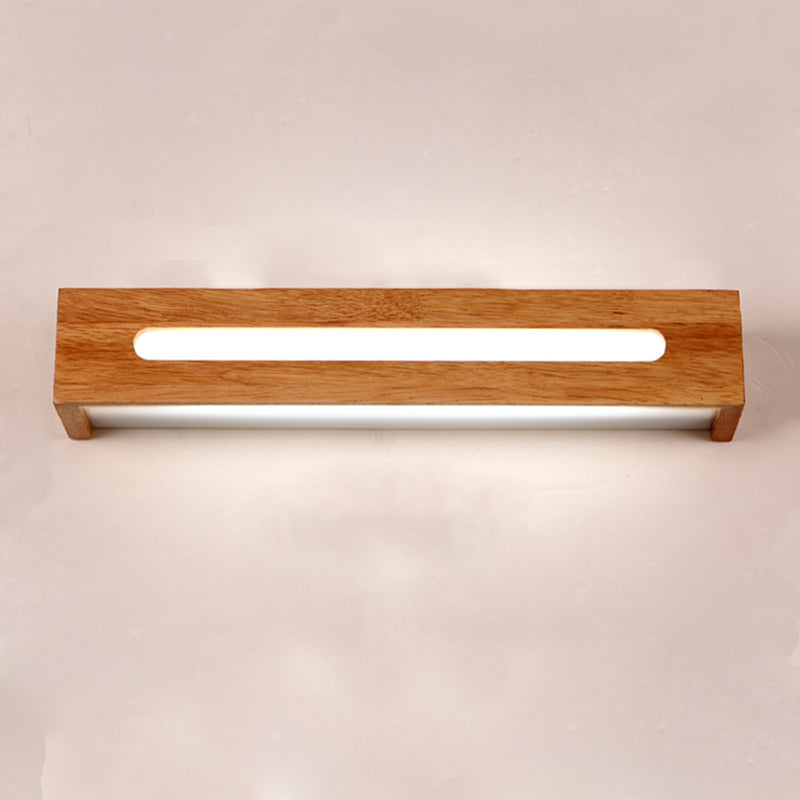 Miroir en bois simple moderne Miroir Light Rectangle LED Vanité LED pour chambre à coucher