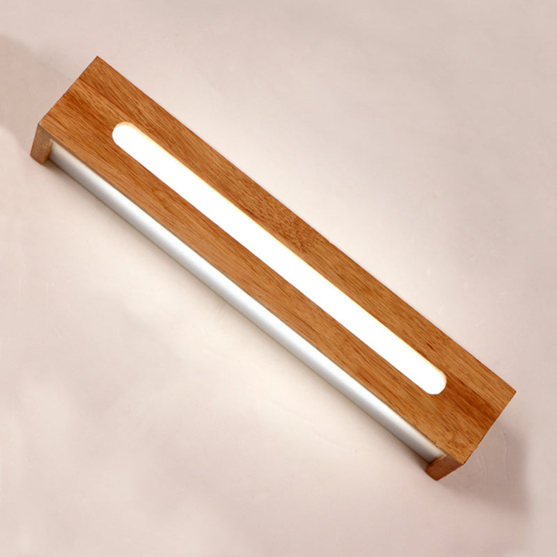 Miroir en bois simple moderne Miroir Light Rectangle LED Vanité LED pour chambre à coucher