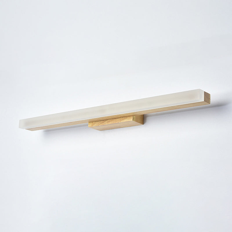 Miroir en bois simple moderne Miroir Light Rectangle LED Vanité LED pour chambre à coucher