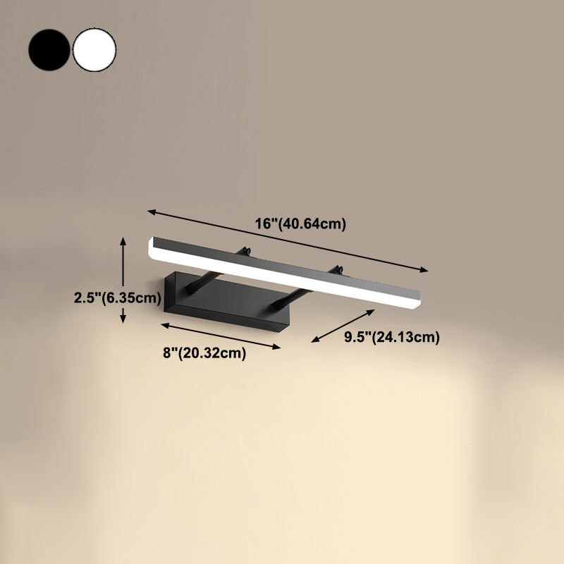 1-Light Linear Murce Sconce Modern Style Metal Appince Lampe pour la salle de bain
