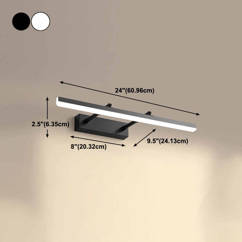 1-Light Linear Murce Sconce Modern Style Metal Appince Lampe pour la salle de bain