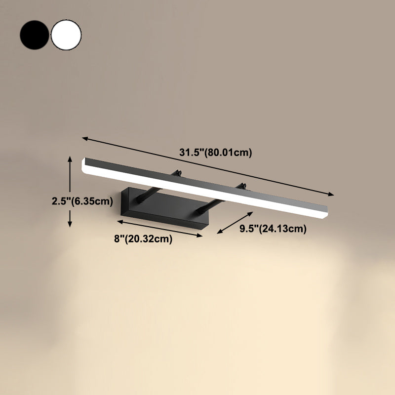 1-Light Linear Murce Sconce Modern Style Metal Appince Lampe pour la salle de bain