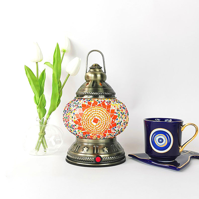 Lampe de Table en verre de Style turc, lampe de bureau marocaine Vintage pour salon