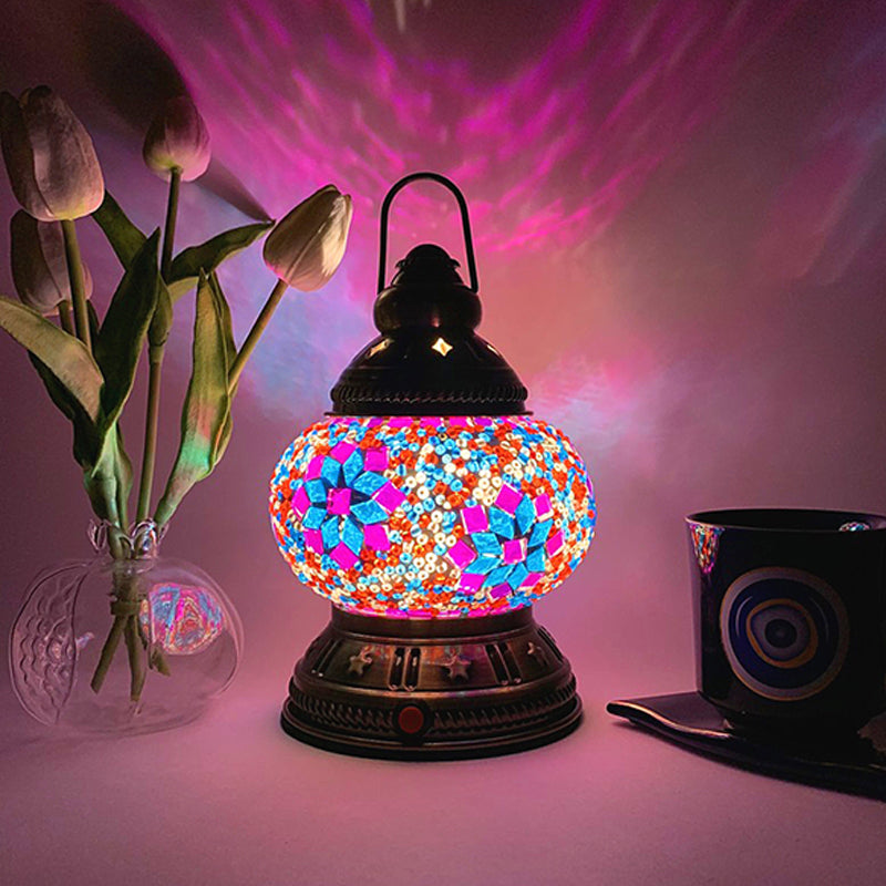Lampe de Table en verre de Style turc, lampe de bureau marocaine Vintage pour salon