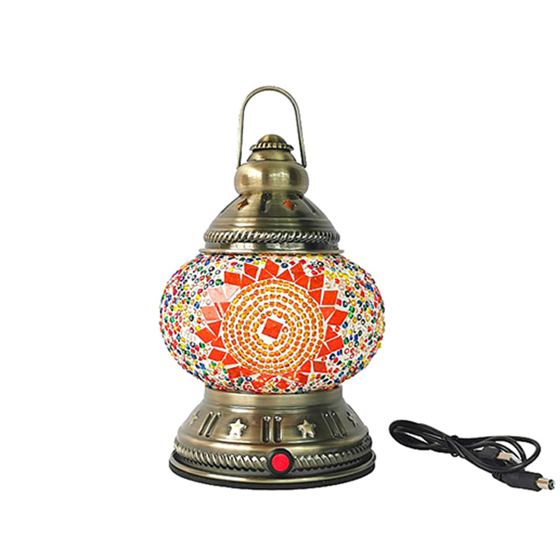 Lampe de Table en verre de Style turc, lampe de bureau marocaine Vintage pour salon