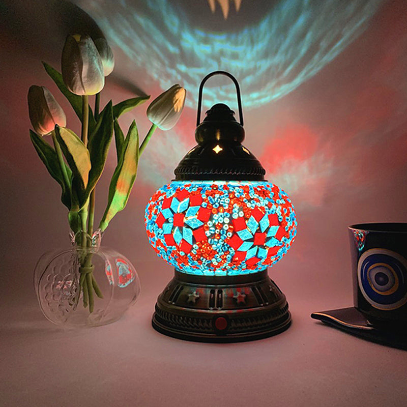 Lampe de Table en verre de Style turc, lampe de bureau marocaine Vintage pour salon