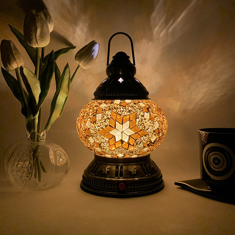 Lampe de Table en verre de Style turc, lampe de bureau marocaine Vintage pour salon