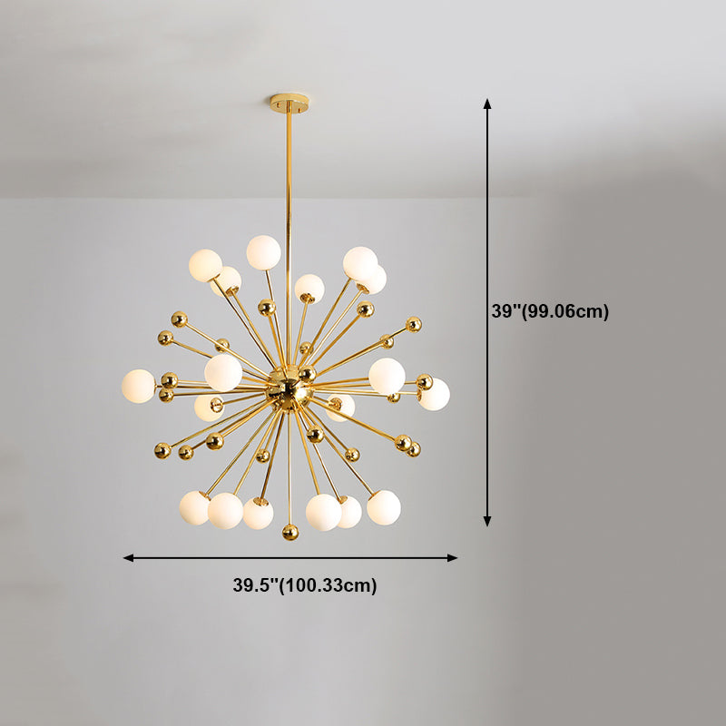 Living Room Hanging Chandelier Metal Contemporary Pendant Light in Gold