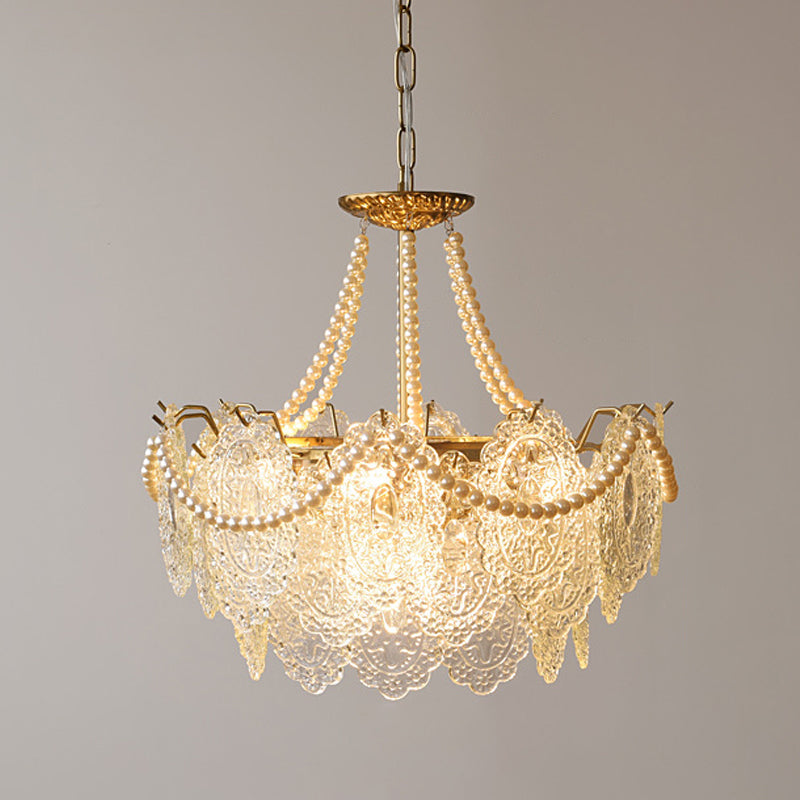 Ceiling Pendant Light Modern Style Glass Hanging Chandelier for Living Room