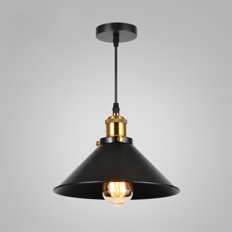 Industrial Style Cone Shape Pendant Lighting Metal 1 Light Pendant Light for Bedroom
