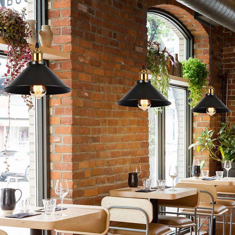 Industrial Style Cone Shape Pendant Lighting Metal 1 Light Pendant Light for Bedroom