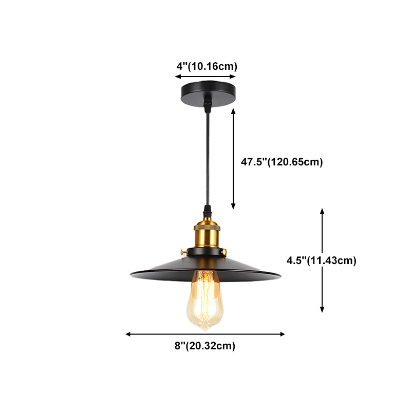 Industrial Style Cone Shape Pendant Lighting Metal 1 Light Pendant Light for Bedroom