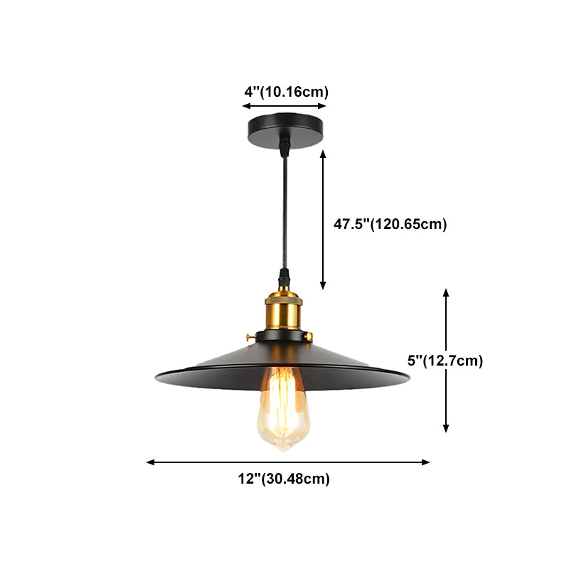Industrial Style Cone Shape Pendant Lighting Metal 1 Light Pendant Light for Bedroom