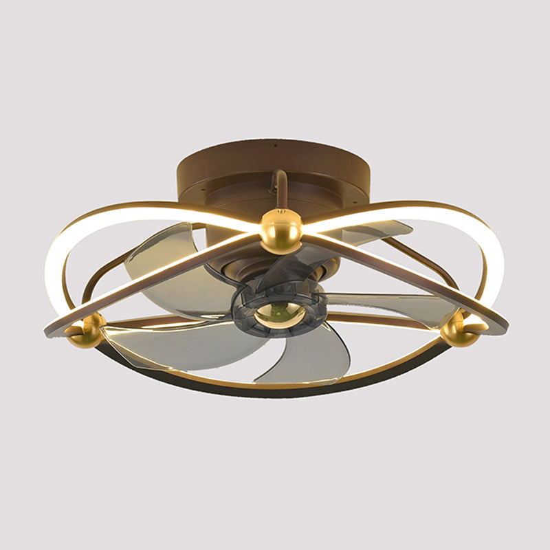 Lampe à fans rotatif à 360 degrés à 360 degrés Minimaliste Metal Bedroom Semi Flush Mount Light Light