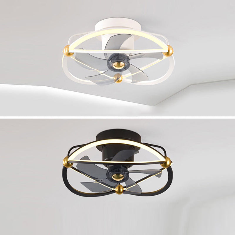 Lampe à fans rotatif à 360 degrés à 360 degrés Minimaliste Metal Bedroom Semi Flush Mount Light Light