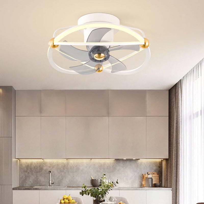 Lampe à fans rotatif à 360 degrés à 360 degrés Minimaliste Metal Bedroom Semi Flush Mount Light Light
