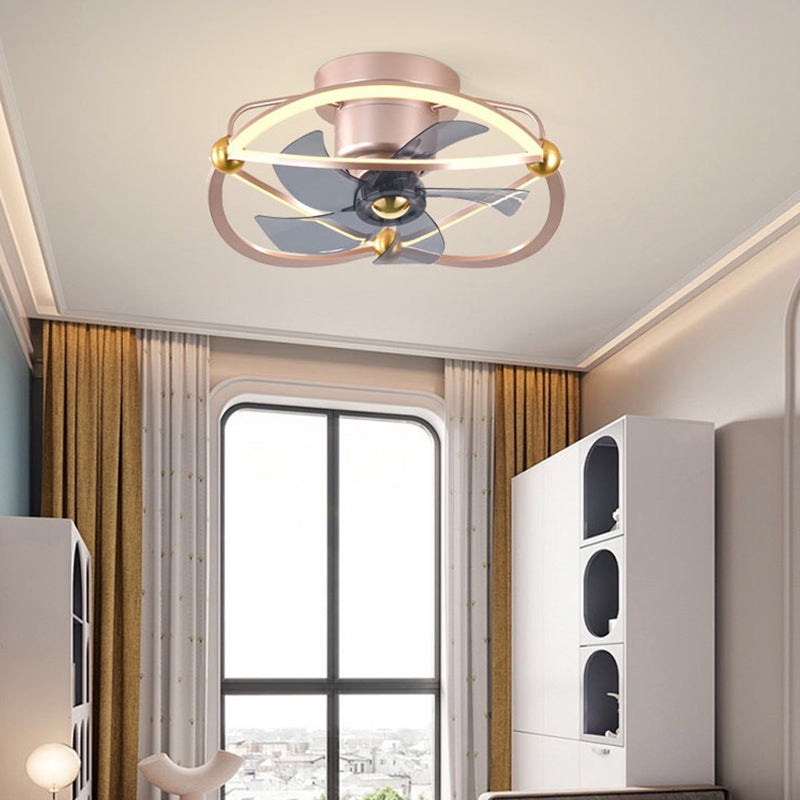 Lampe à fans rotatif à 360 degrés à 360 degrés Minimaliste Metal Bedroom Semi Flush Mount Light Light