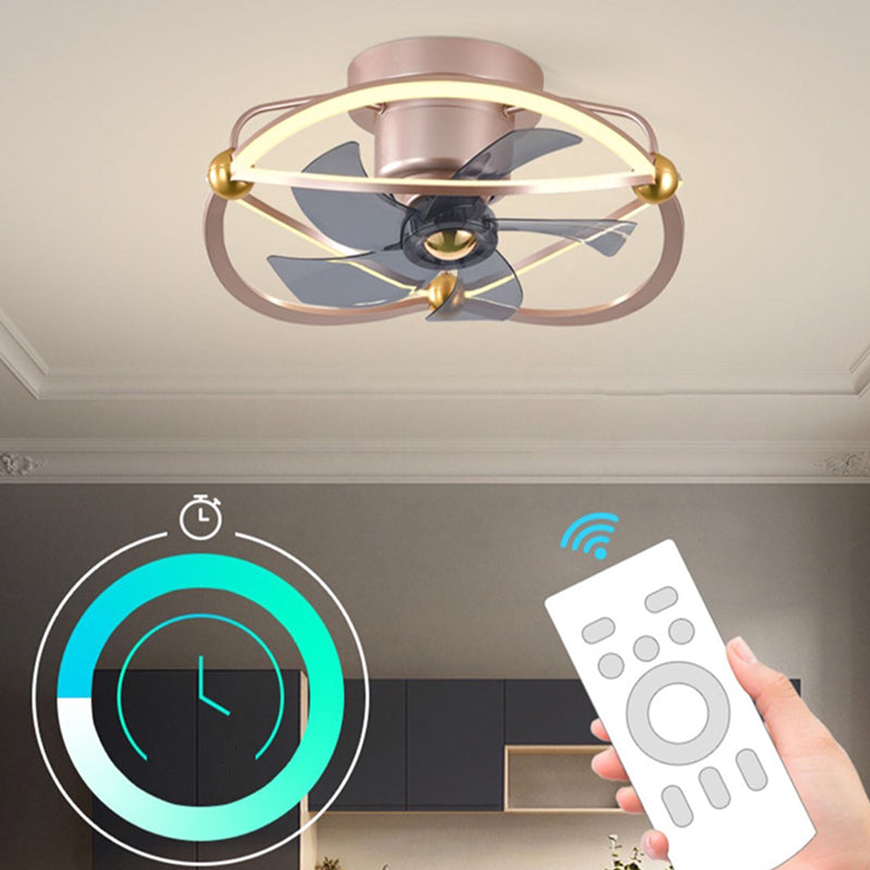 Lampe à fans rotatif à 360 degrés à 360 degrés Minimaliste Metal Bedroom Semi Flush Mount Light Light