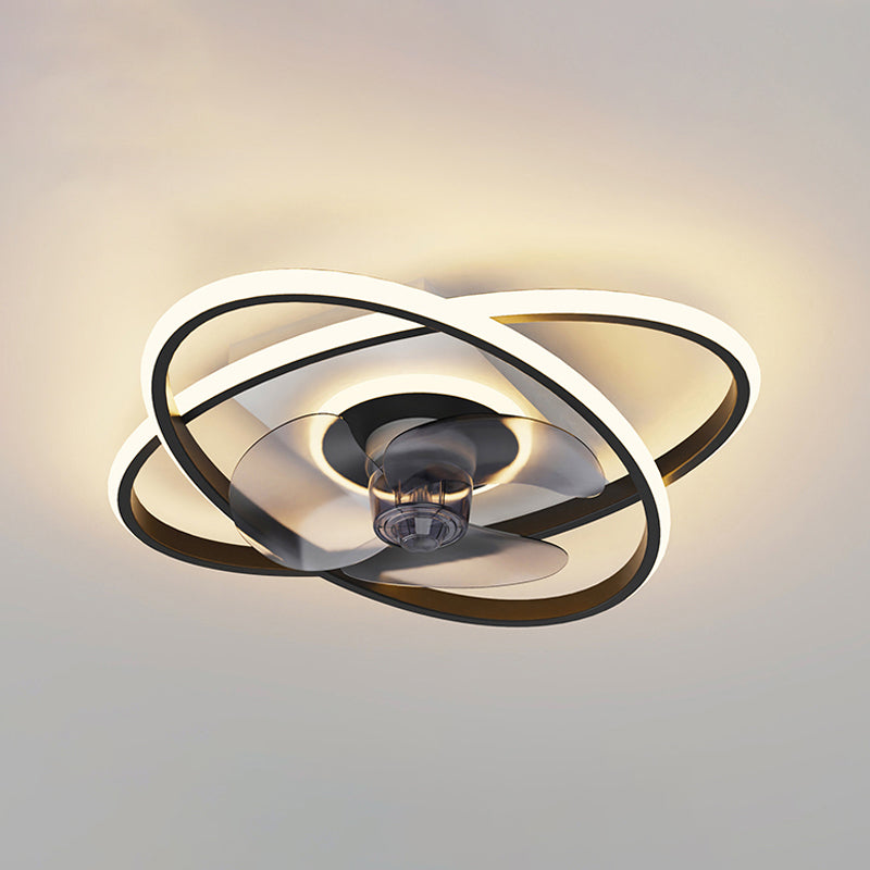 Ventole a soffitto in metallo a forma geometrica moderna a 3 luci del soffitto della lampada da ventola