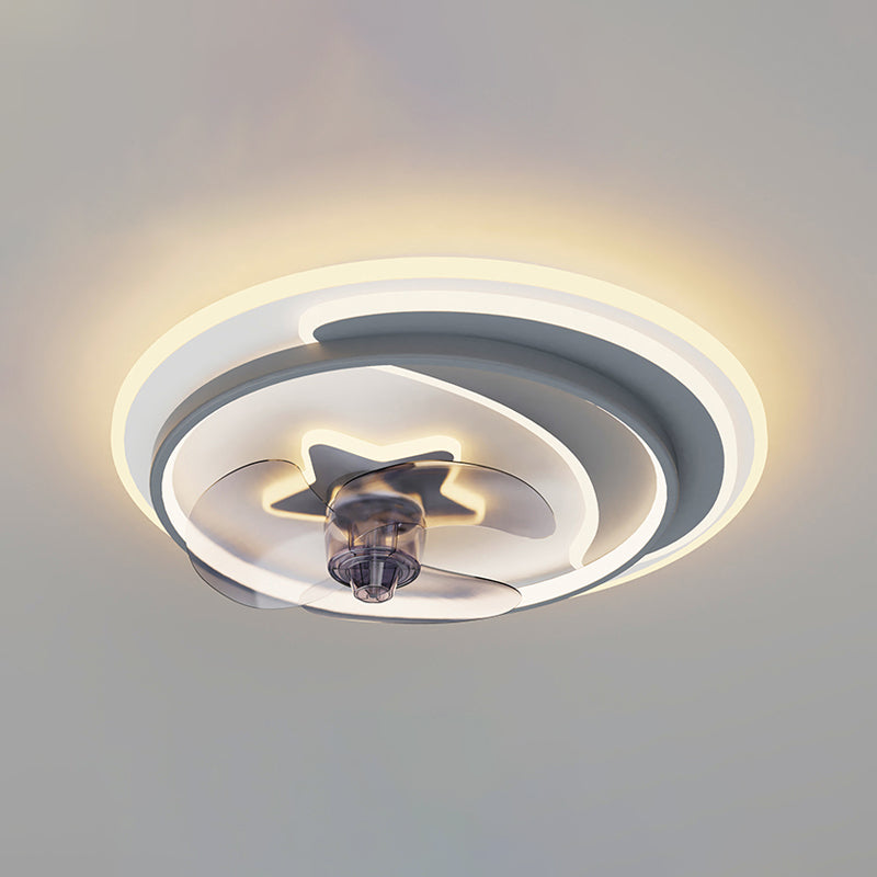 Ventole a soffitto in metallo a forma geometrica moderna a 3 luci del soffitto della lampada da ventola