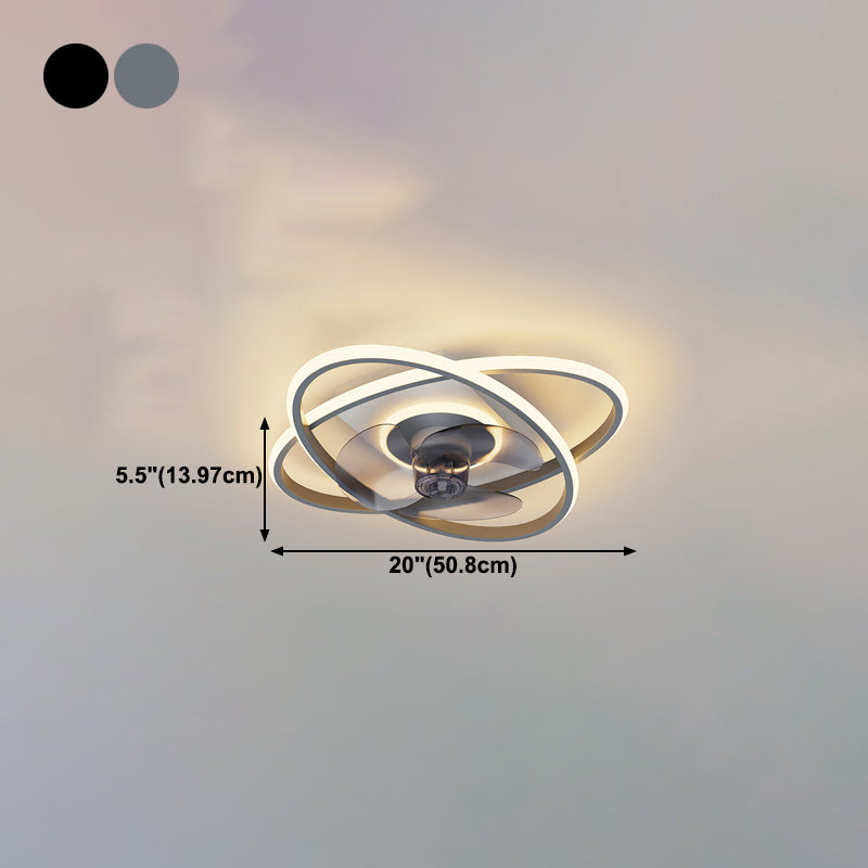 Ventole a soffitto in metallo a forma geometrica moderna a 3 luci del soffitto della lampada da ventola
