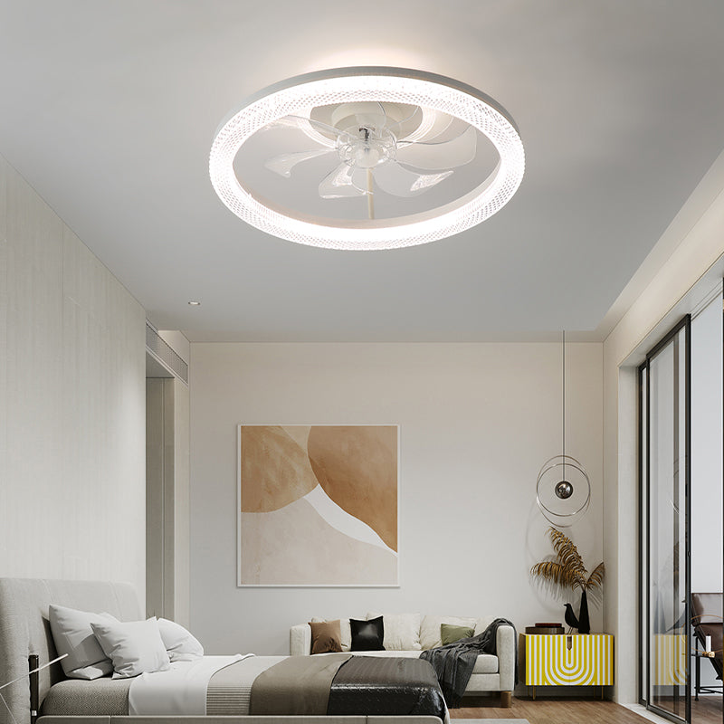 Bedroom Ceiling Fan Light Metal LED Simple Close to Ceiling Lighting