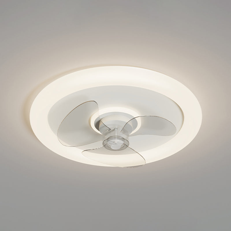 Ventilador de techo de dormitorio LED de metal ligero simple cerca de la iluminación del techo