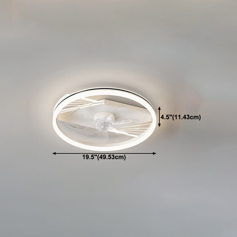 Ventilador de techo de dormitorio LED de metal ligero simple cerca de la iluminación del techo