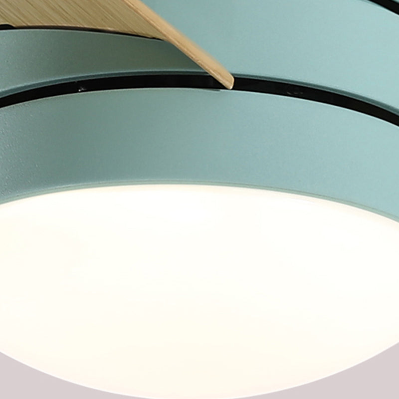 Géométrie Ventilateur de plafond Light Kids Style Metal Single Light LED Flush Light pour la chambre