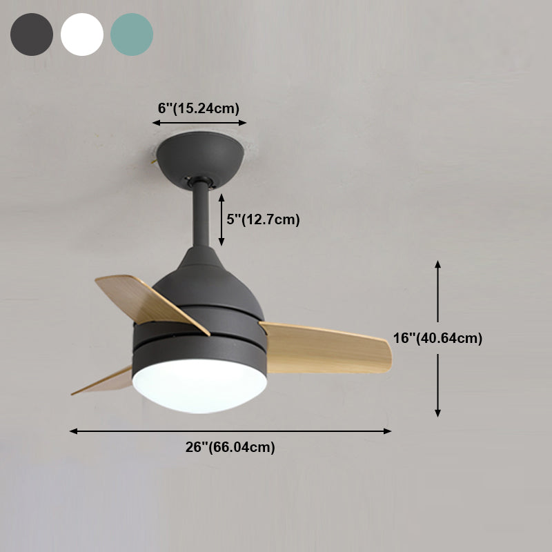 Géométrie Ventilateur de plafond Light Kids Style Metal Single Light LED Flush Light pour la chambre
