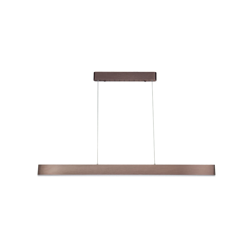 Modern Aluminum Island Light Rectangle 1-Light Restaurant Hanging Lamp with Acrylic Shade