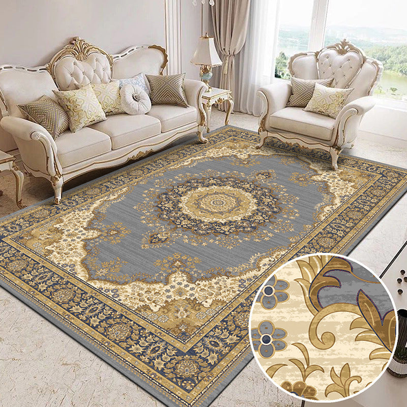 Modern European Area Rug Rectangle Polyester Stain Resistant Indoor Rug