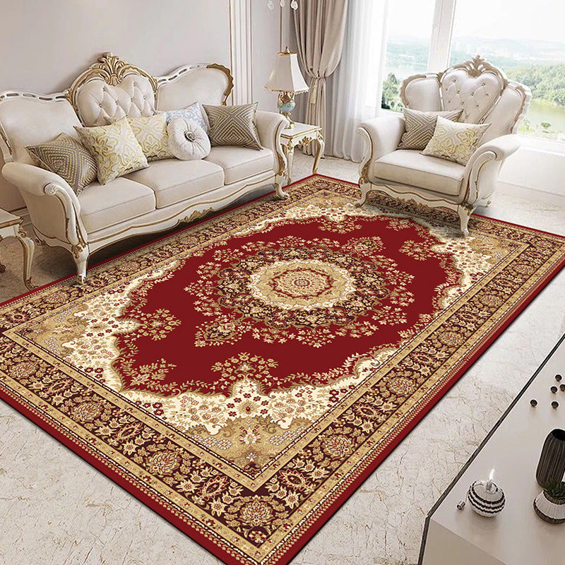 Modern European Area Rug Rectangle Polyester Stain Resistant Indoor Rug