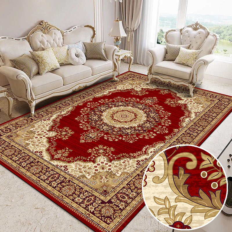 Modern European Area Rug Rectangle Polyester Stain Resistant Indoor Rug