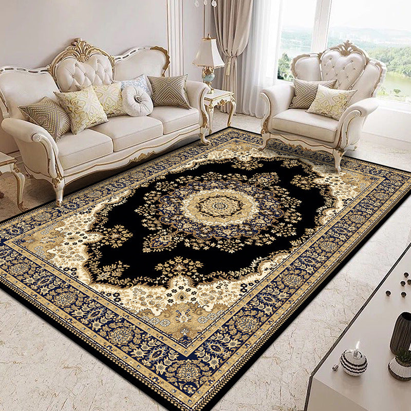 Modern European Area Rug Rectangle Polyester Stain Resistant Indoor Rug