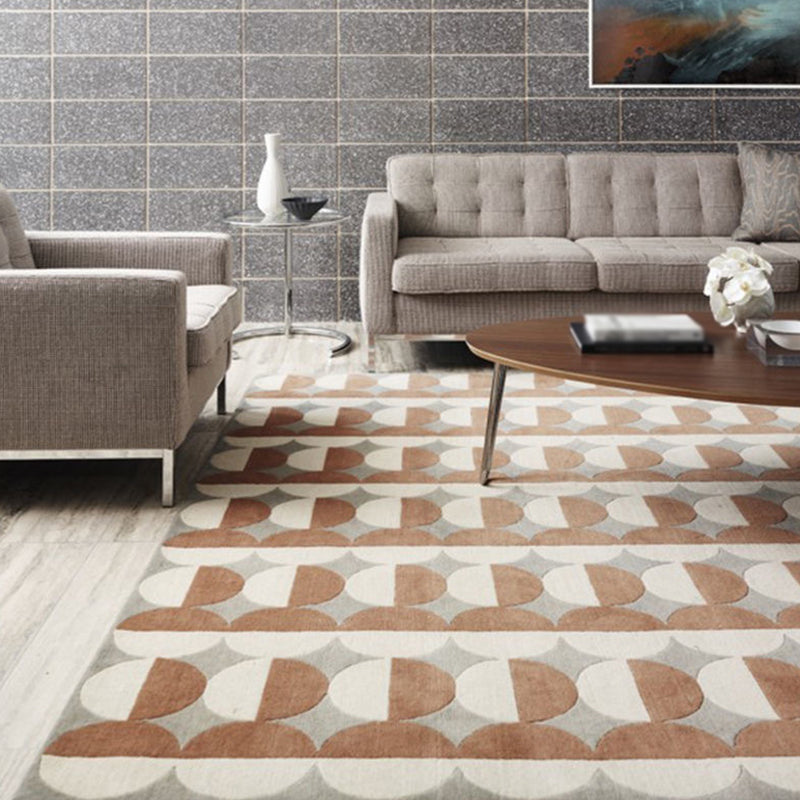 Geometric Decoration Area Rug Rectangle Polyester Stain Resistant Indoor Rug