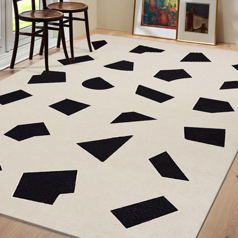 Geometric Decoration Area Rug Rectangle Polyester Stain Resistant Indoor Rug