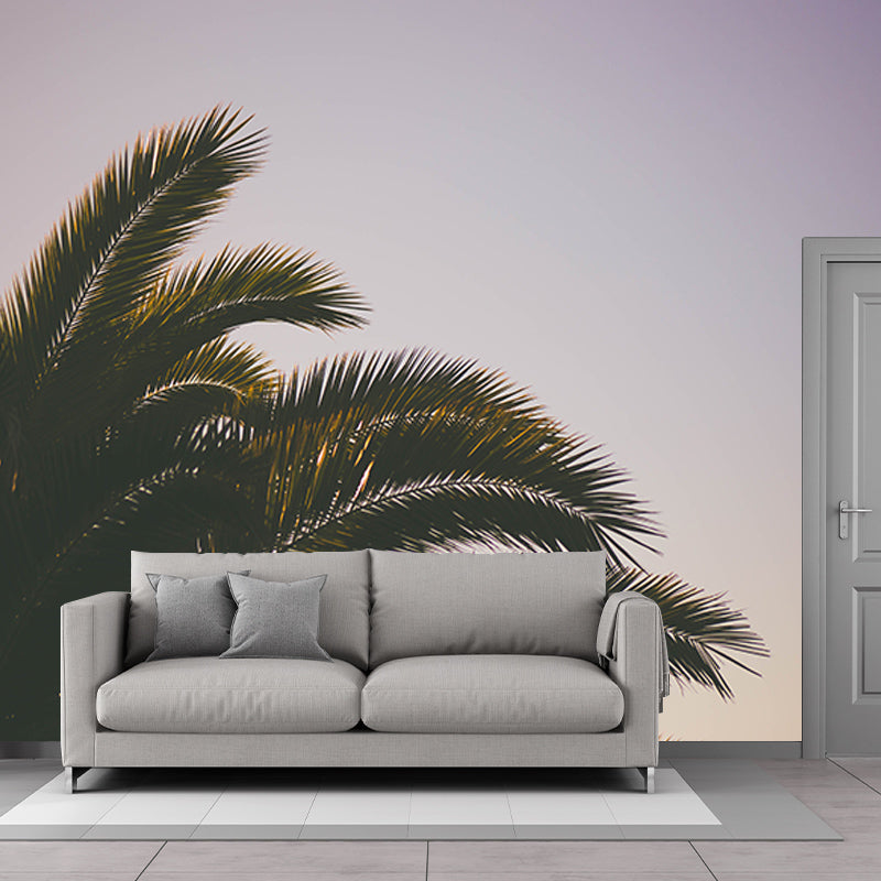 Tropical Plants Stain Resistant Wall Mural Washable Wallpaper Sitting Room Wall Mural