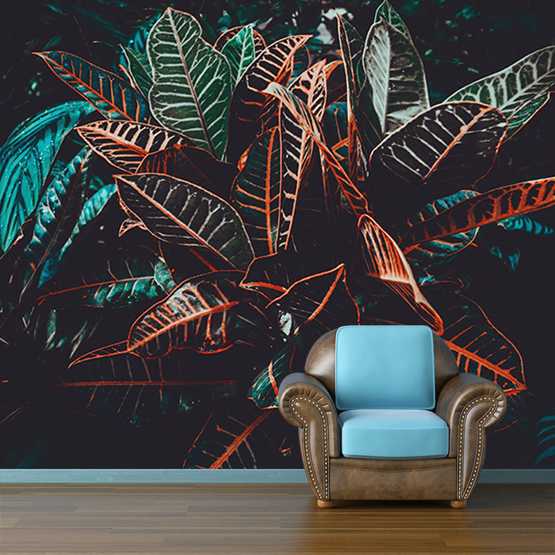 Tropical Plants Stain Resistant Wall Mural Washable Wallpaper Sitting Room Wall Mural