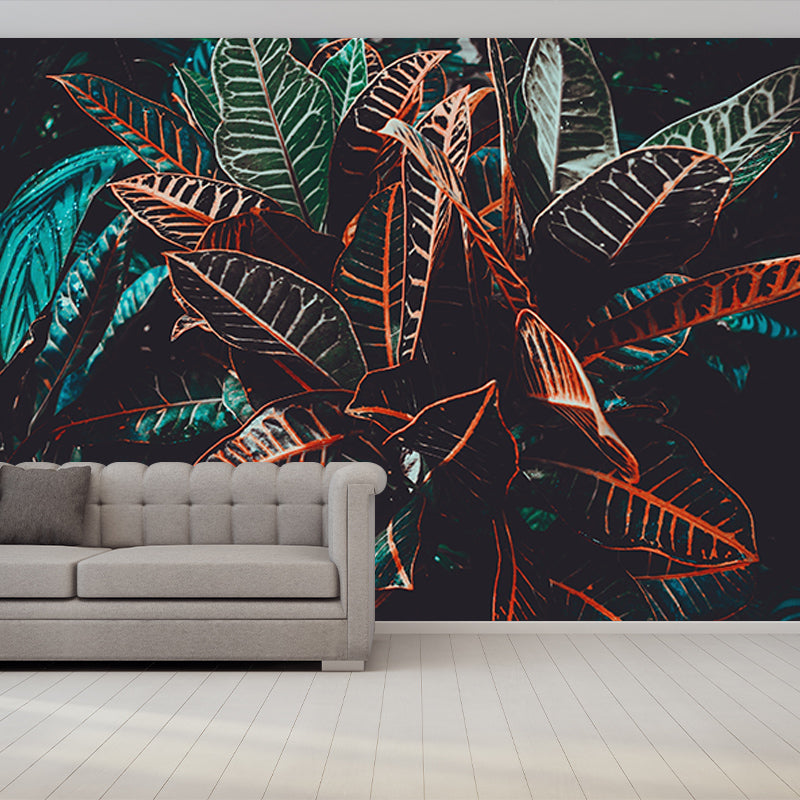 Tropical Plants Stain Resistant Wall Mural Washable Wallpaper Sitting Room Wall Mural