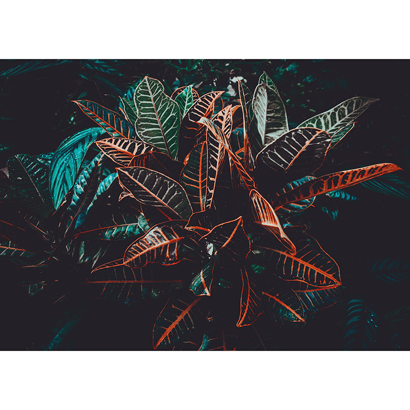 Tropical Plants Stain Resistant Wall Mural Washable Wallpaper Sitting Room Wall Mural