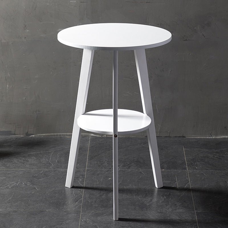 Simple Style Round Bar Table Wood Top Pub Table for Coffee Shop