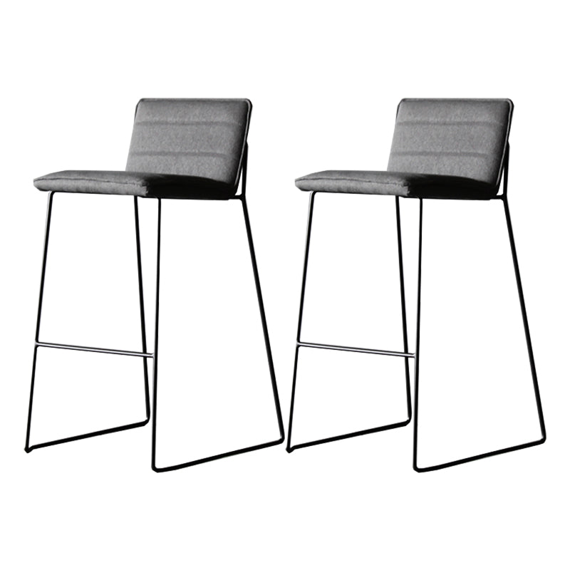 Modern Low Back Restaurant Stool Matte Finish Leather Barstool