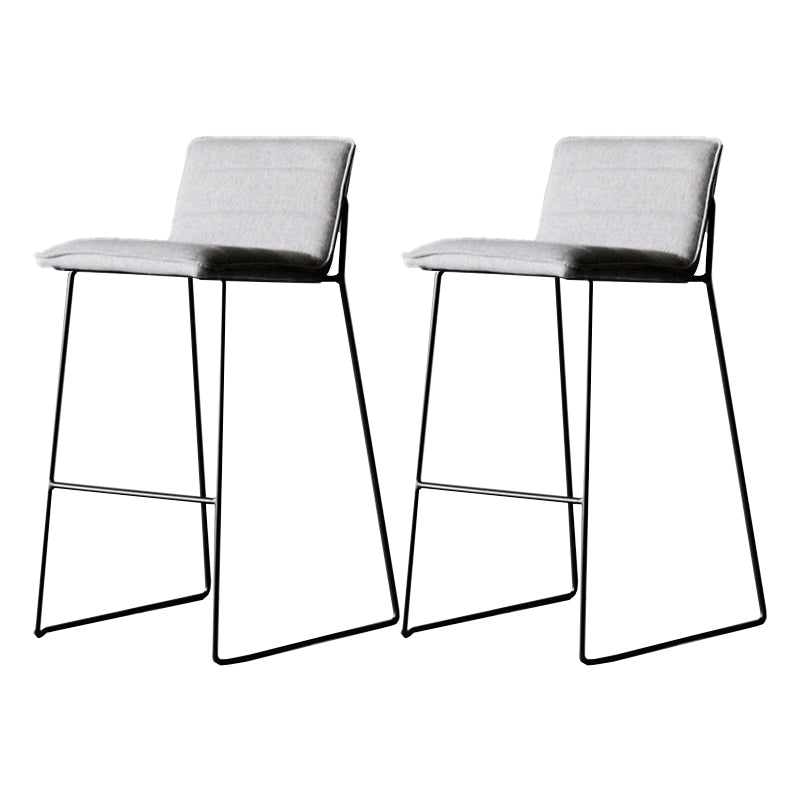 Modern Low Back Restaurant Stool Matte Finish Leather Barstool